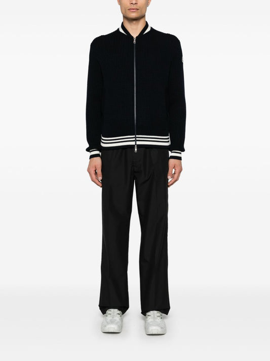 padded wool cardigan