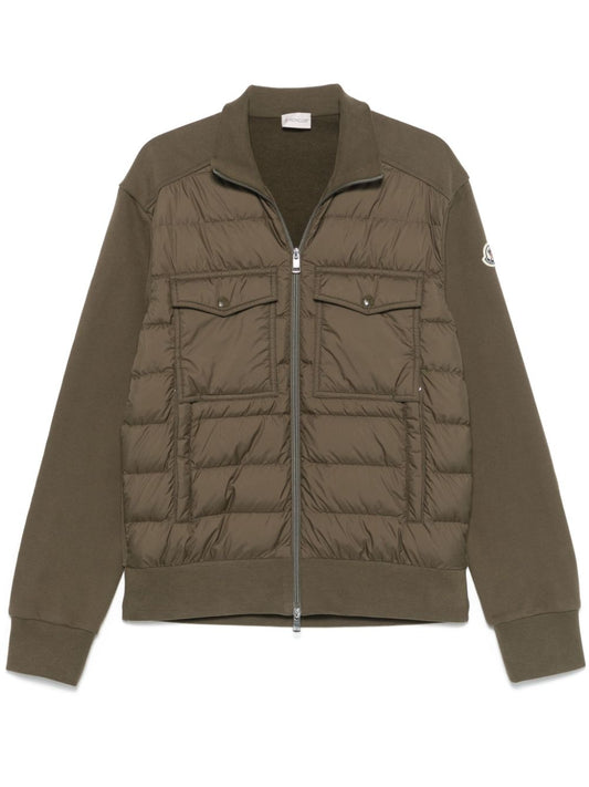 padded zip-up sweatshirt