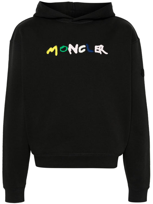 logo-embroidered cotton hoodie