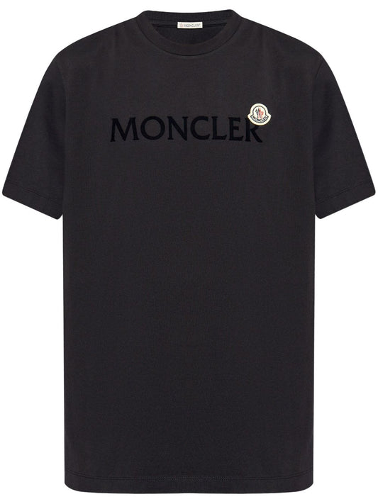 flocked-logo cotton T-shirt