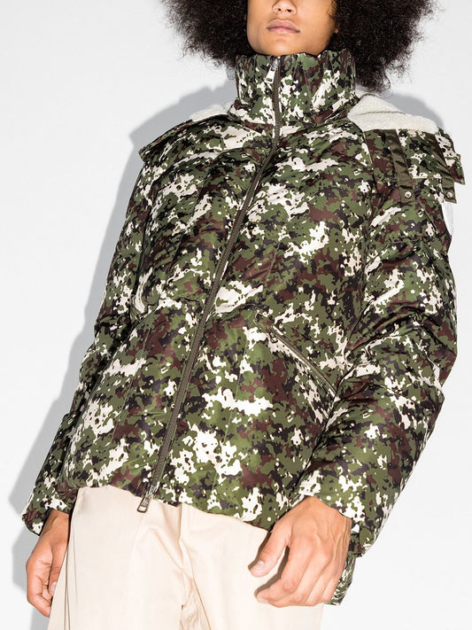 Doudoune à imprimé camouflage Blanc
