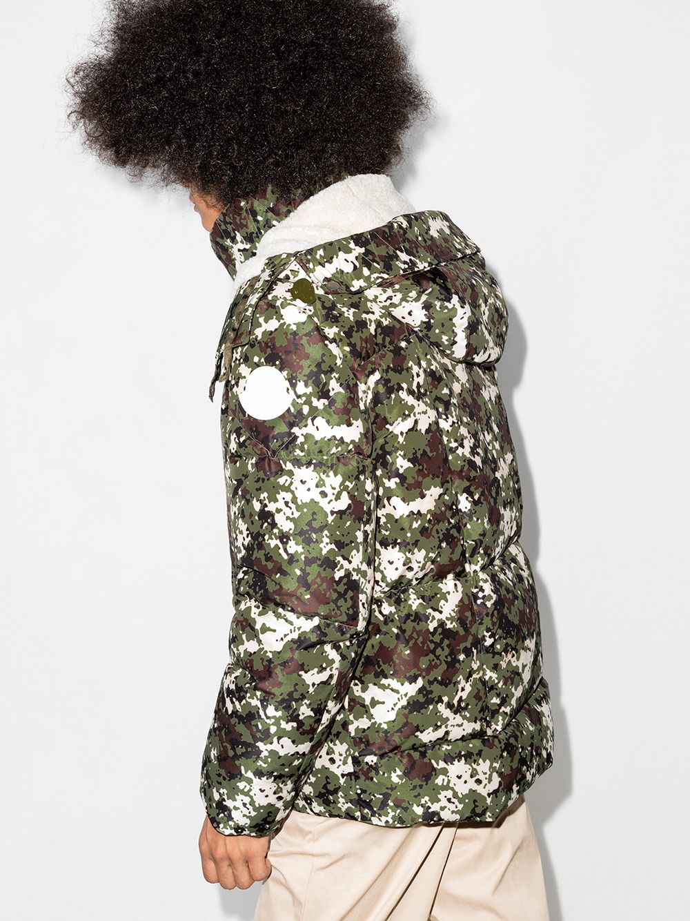 Doudoune à imprimé camouflage Blanc