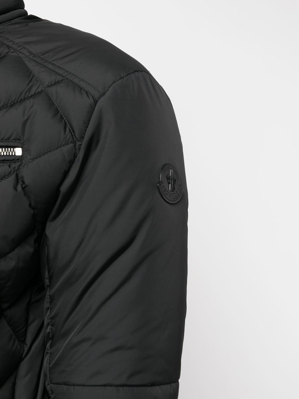 diamond-quilt zip-fastening jacket