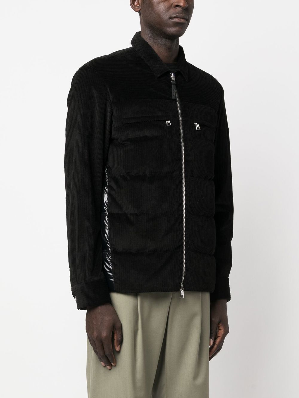 veste bomber matelassée en velours côtelé