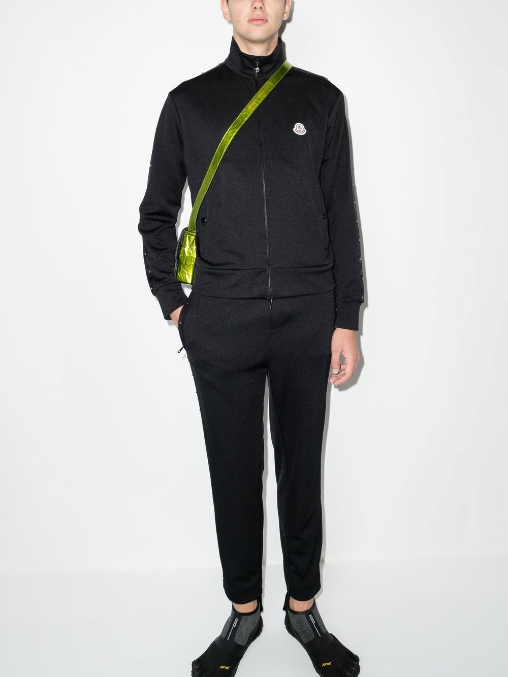 logo-patch zip-fastening jumper
