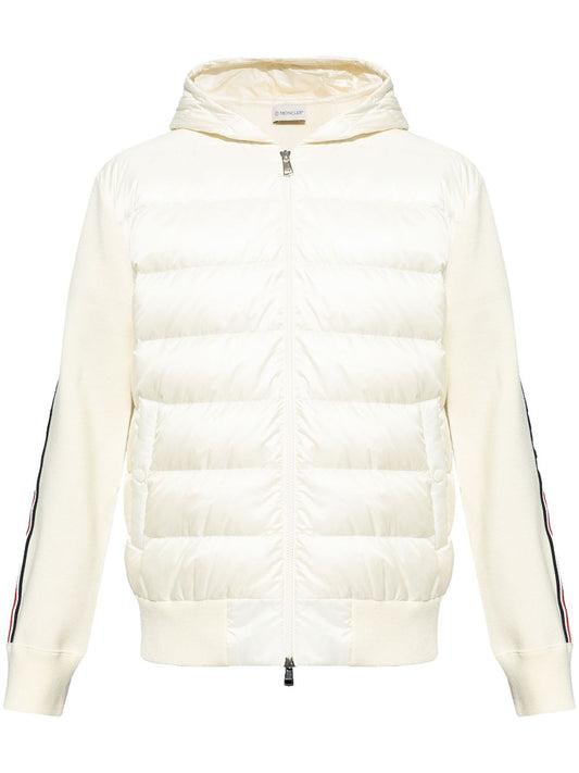 padded-panel virgin wool hoodie