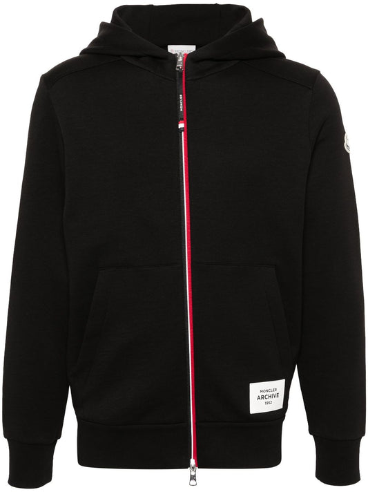 Sweat à capuche zippé avec logo appliqué