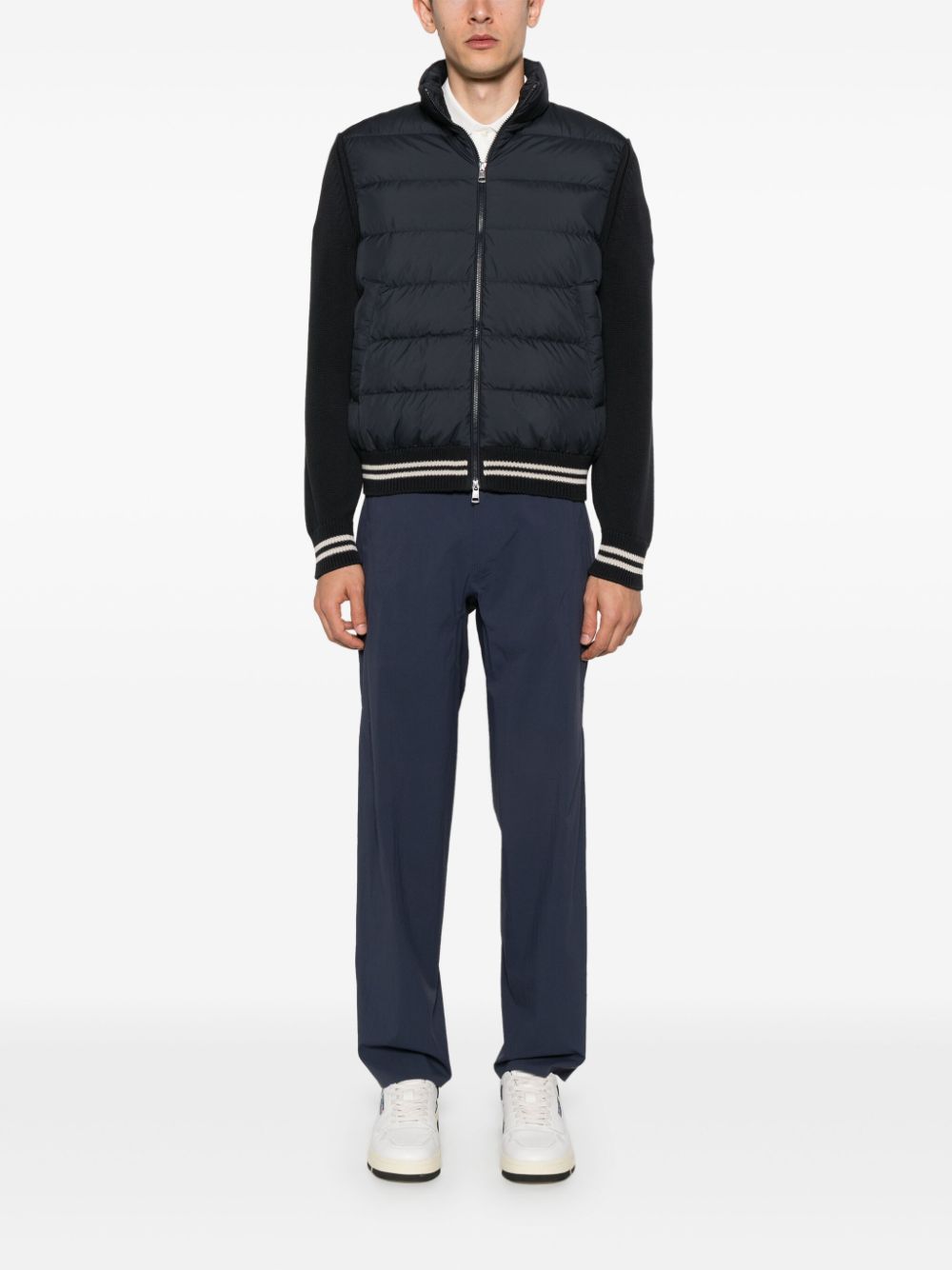 veste matelassée à empiècements tricotés