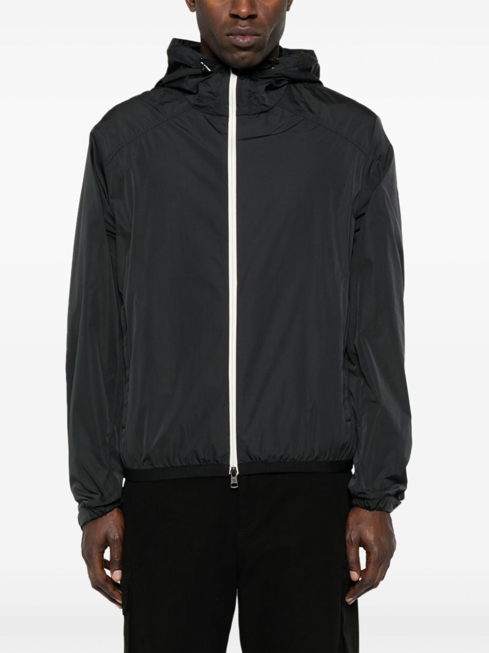 slogan-print shell jacket
