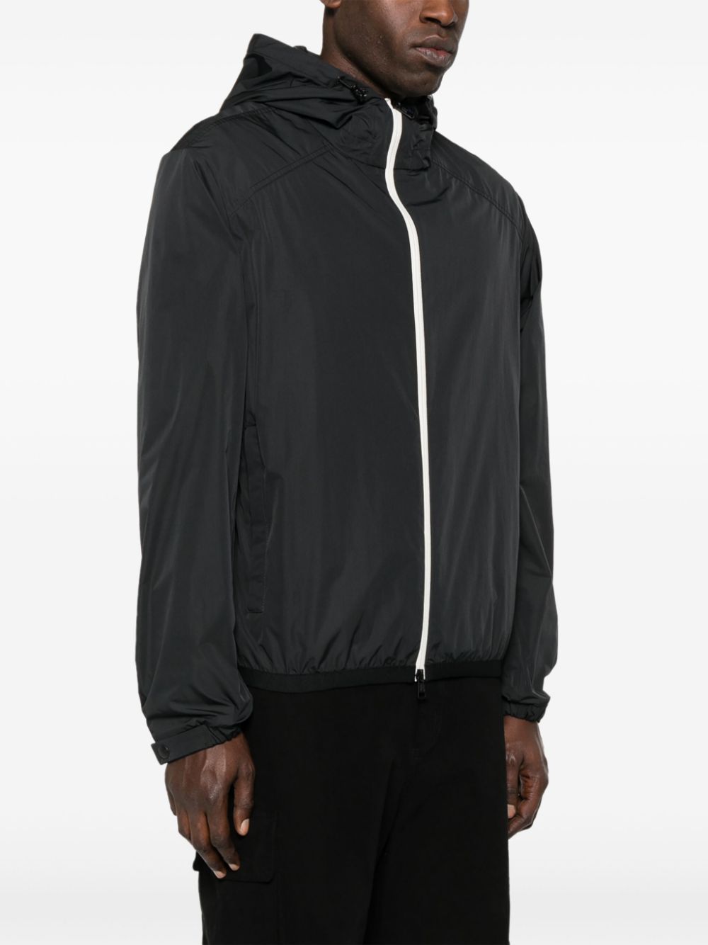 slogan-print shell jacket
