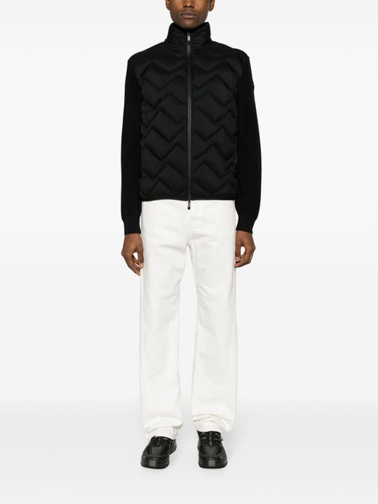 veste tricotée à empiècements rembourrés