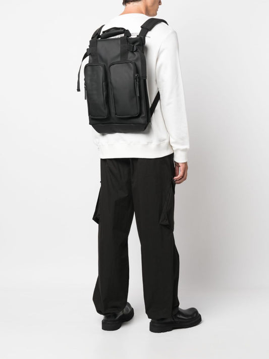 logo-print multi-pocket backpack