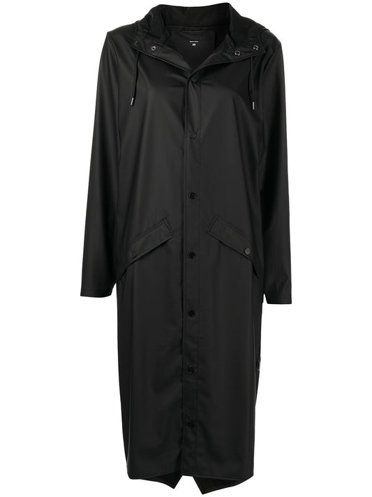 Imperméable plus long avec capuche et cordon de serrage