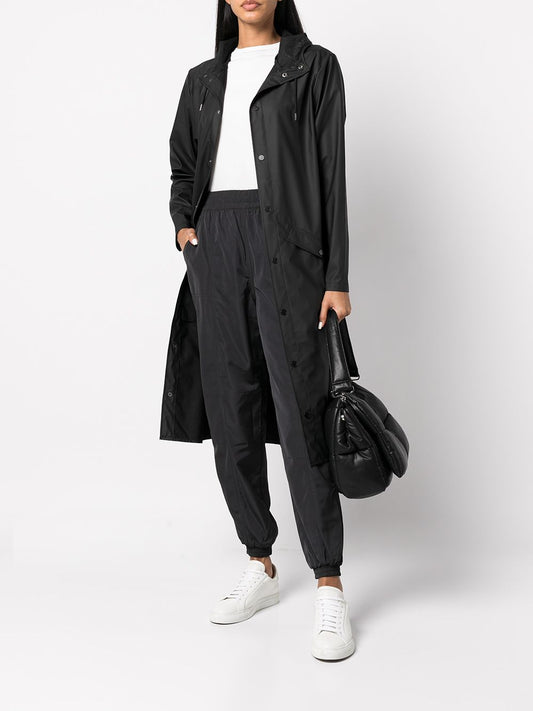 Imperméable plus long avec capuche et cordon de serrage