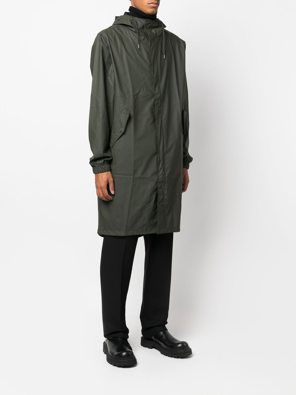 drawstring hooded raincoat