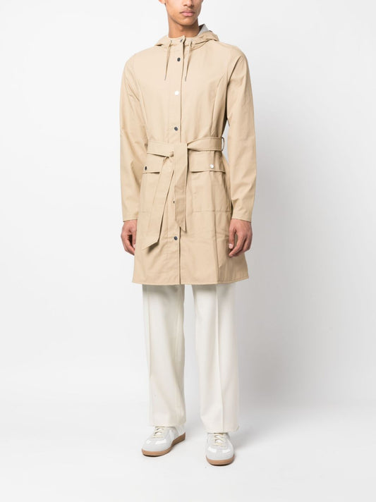 imperméable à capuche avec ceinture