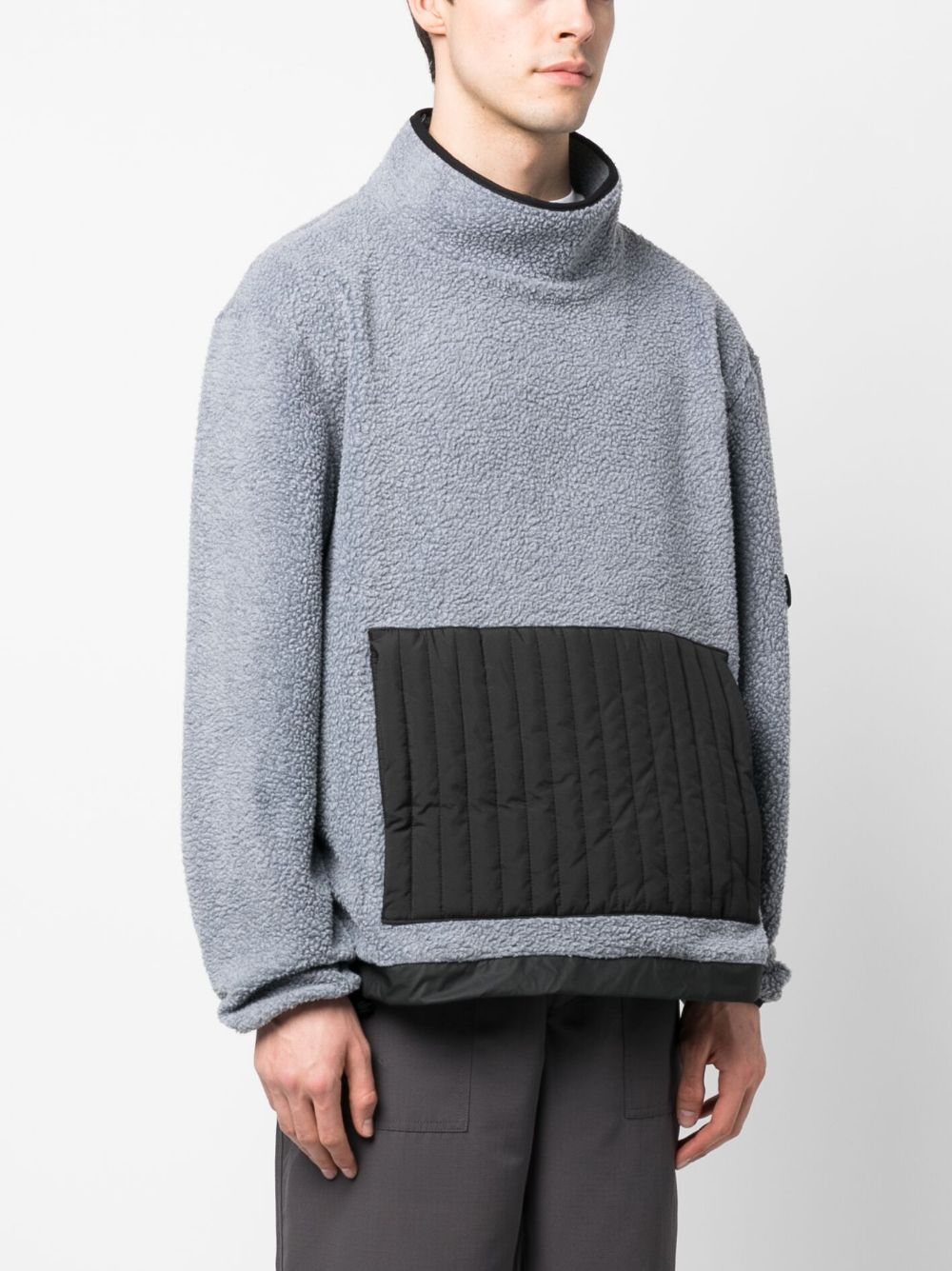 high-neck fleece jumper