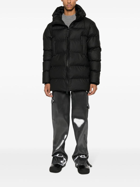 veste matelassée à capuche avec patch logo