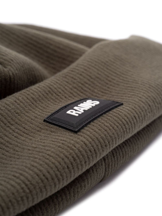 logo-appliqué ribbed  beanie