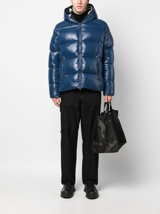 veste à capuche matelassée avec patch logo