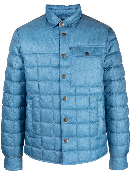 quited denim-print jacket
