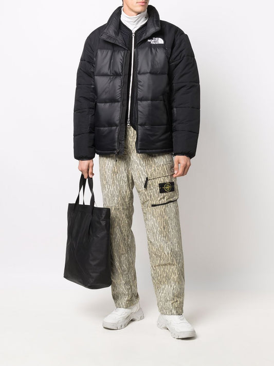 Himalayan embroidered-logo padded coat