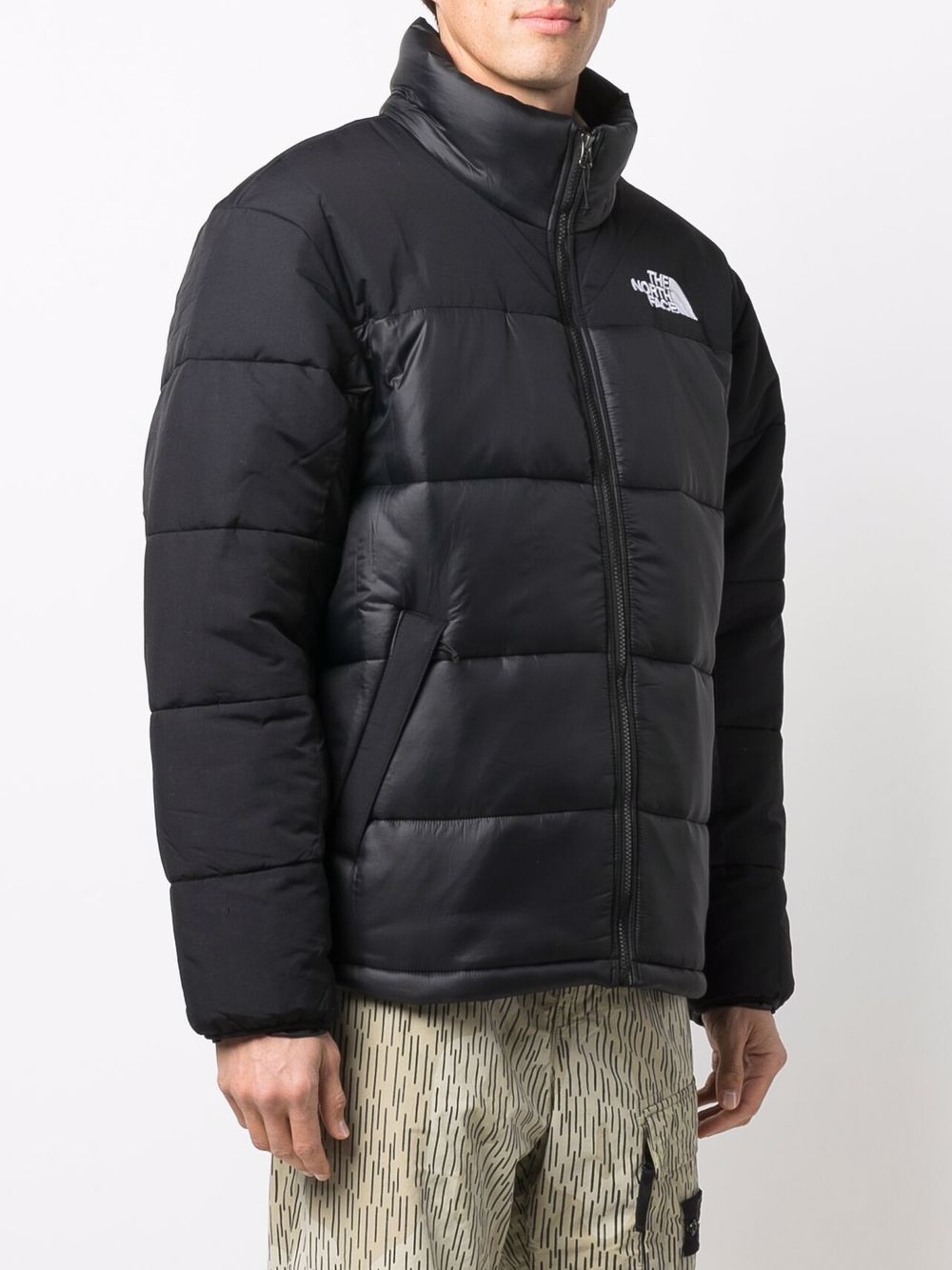 Himalayan embroidered-logo padded coat