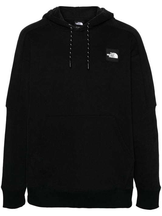 rubberised-logo cotton hoodie