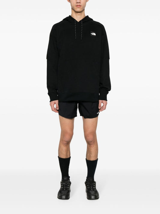 rubberised-logo cotton hoodie