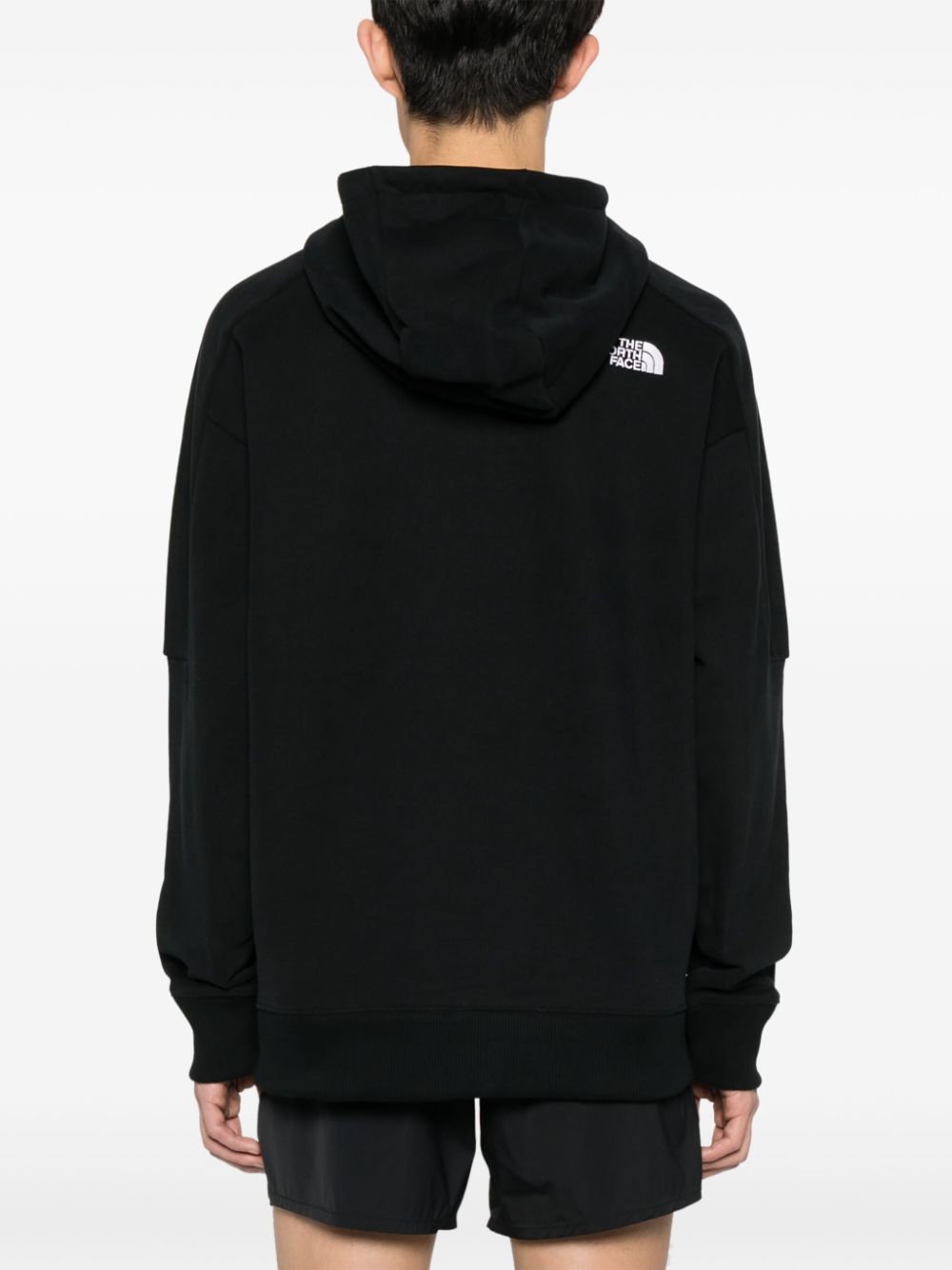rubberised-logo cotton hoodie