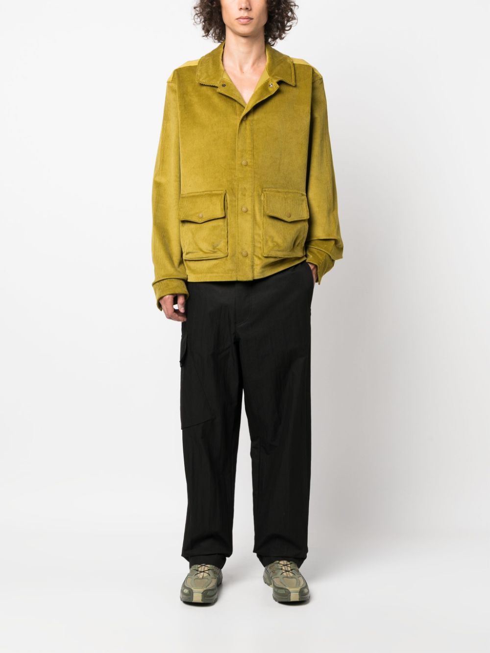 veste chemise cargo en velours côtelé