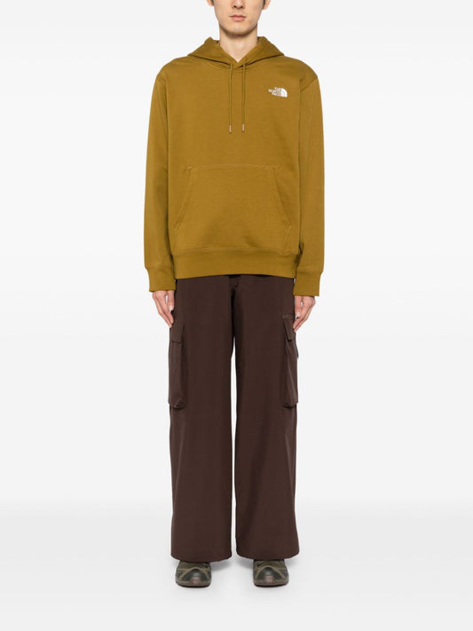 logo-embroidered drawstring hoodie