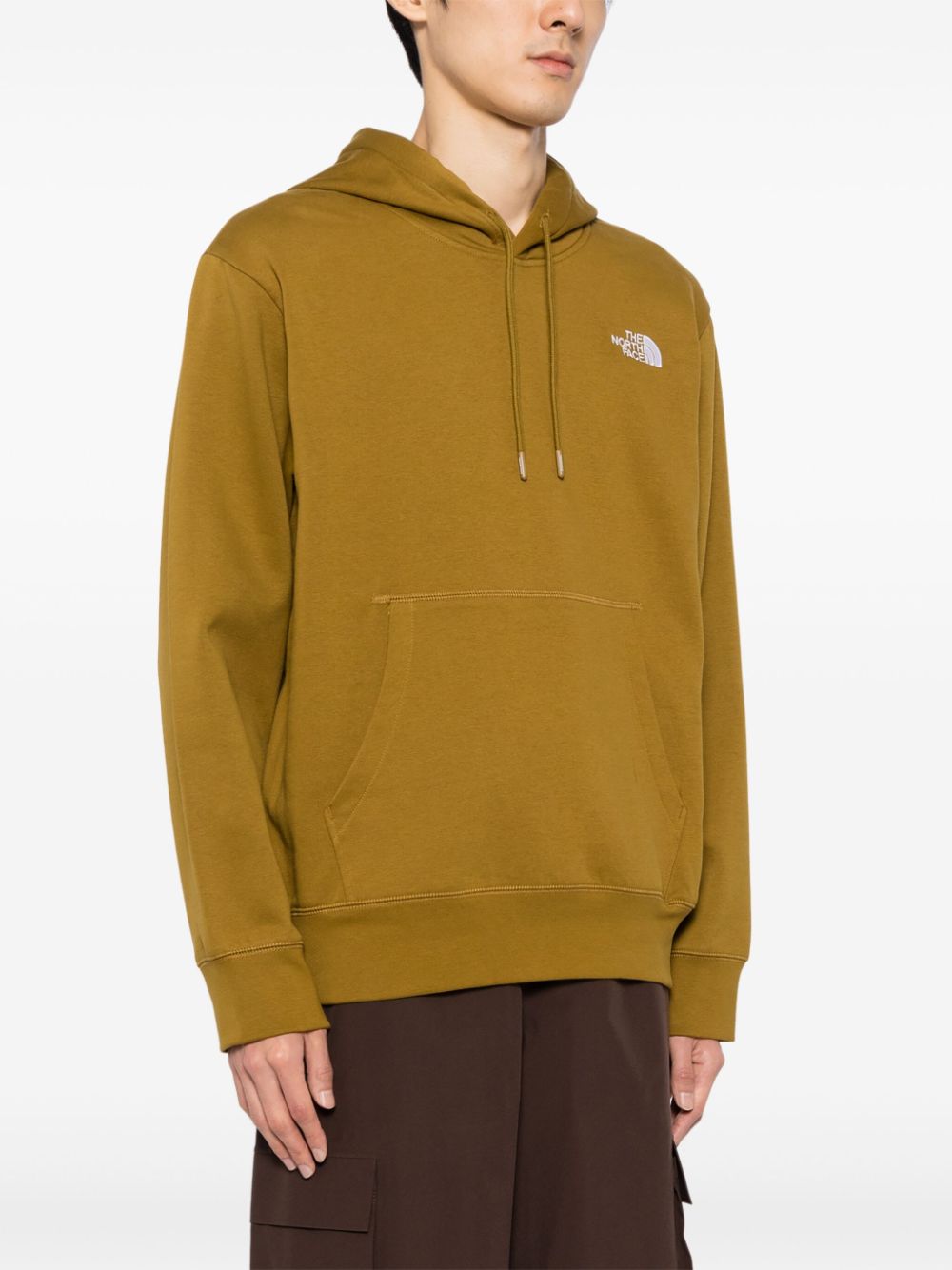 logo-embroidered drawstring hoodie