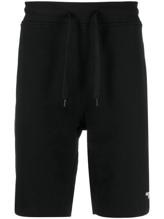 embroidered-logo knee-length shorts