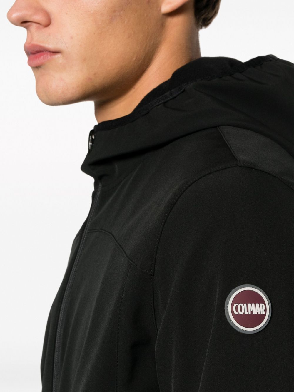 logo-patch hooded jacket