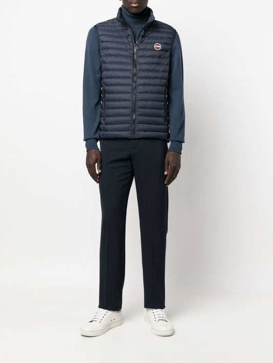 padded logo-embossed gilet