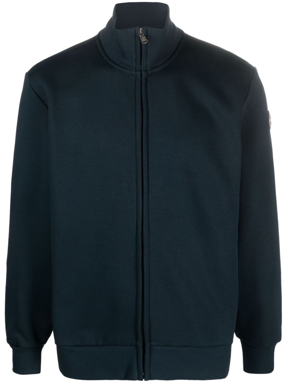 logo-patch zip-up sweatshirt