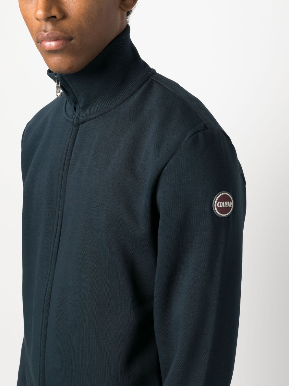 logo-patch zip-up sweatshirt