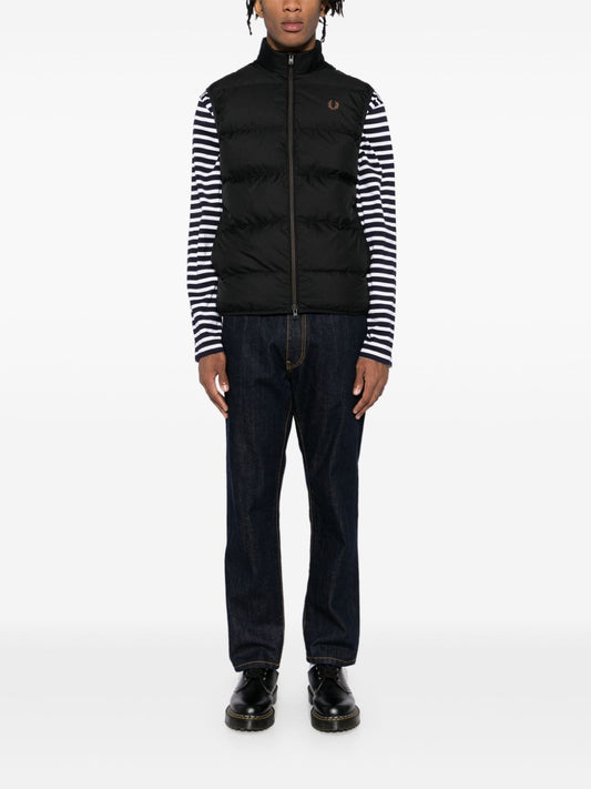 logo-embroidered padded jacket