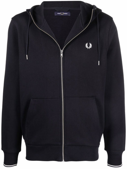embroidered logo hoodie