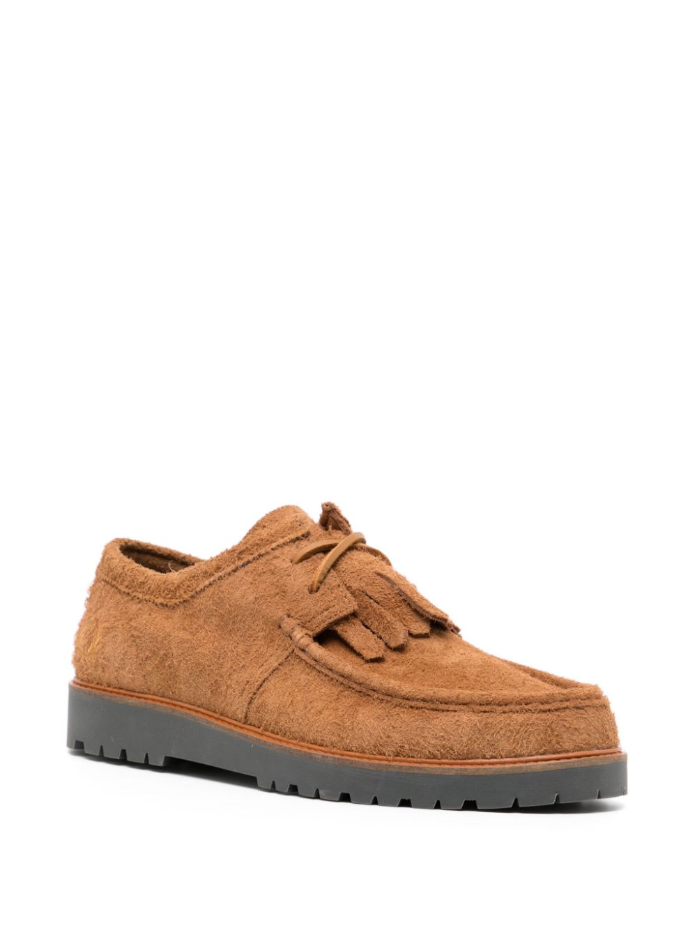 mocassins en daim à détails de pompons