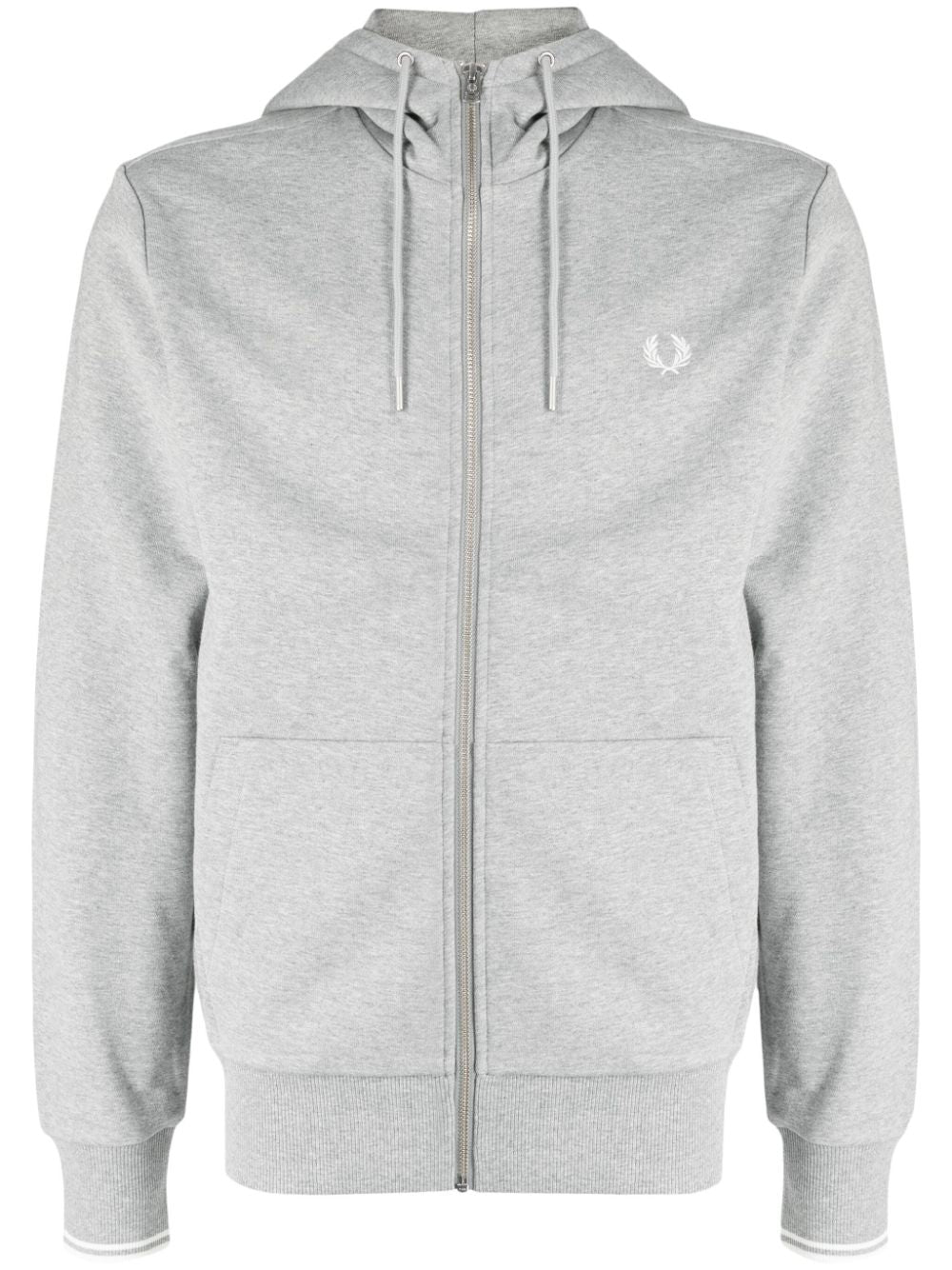 embroidered-logo zip-fastening jacket