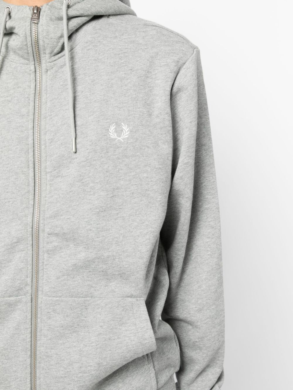 embroidered-logo zip-fastening jacket