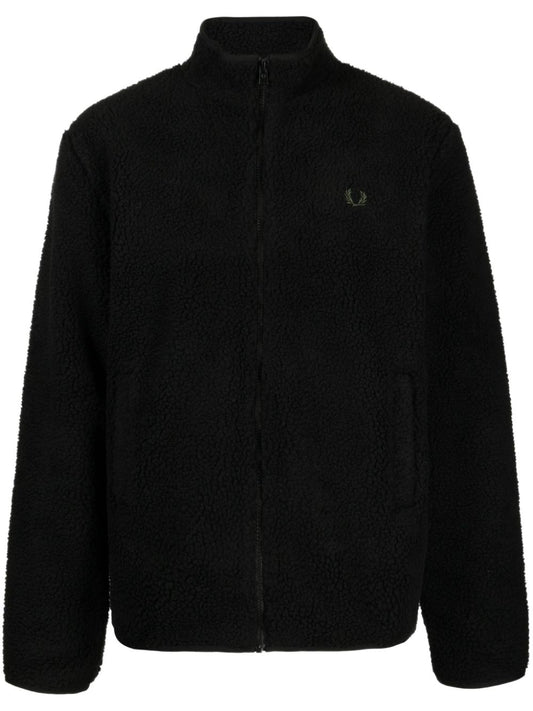 veste bomber en polaire avec logo brodé