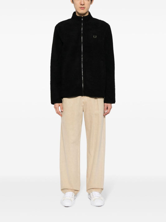 veste bomber en polaire avec logo brodé