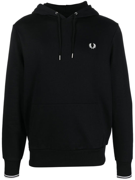 embroidered-logo detail hoodie