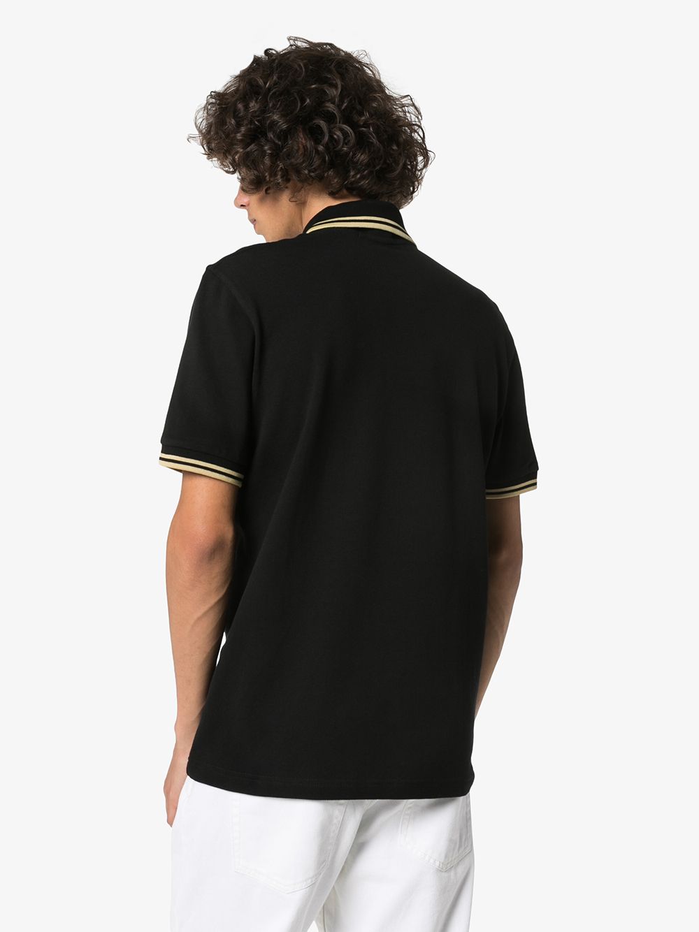 stripe-trimmed polo shirt