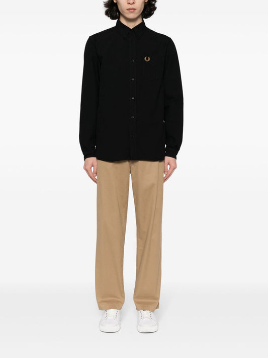 logo-embroidered cotton shirt