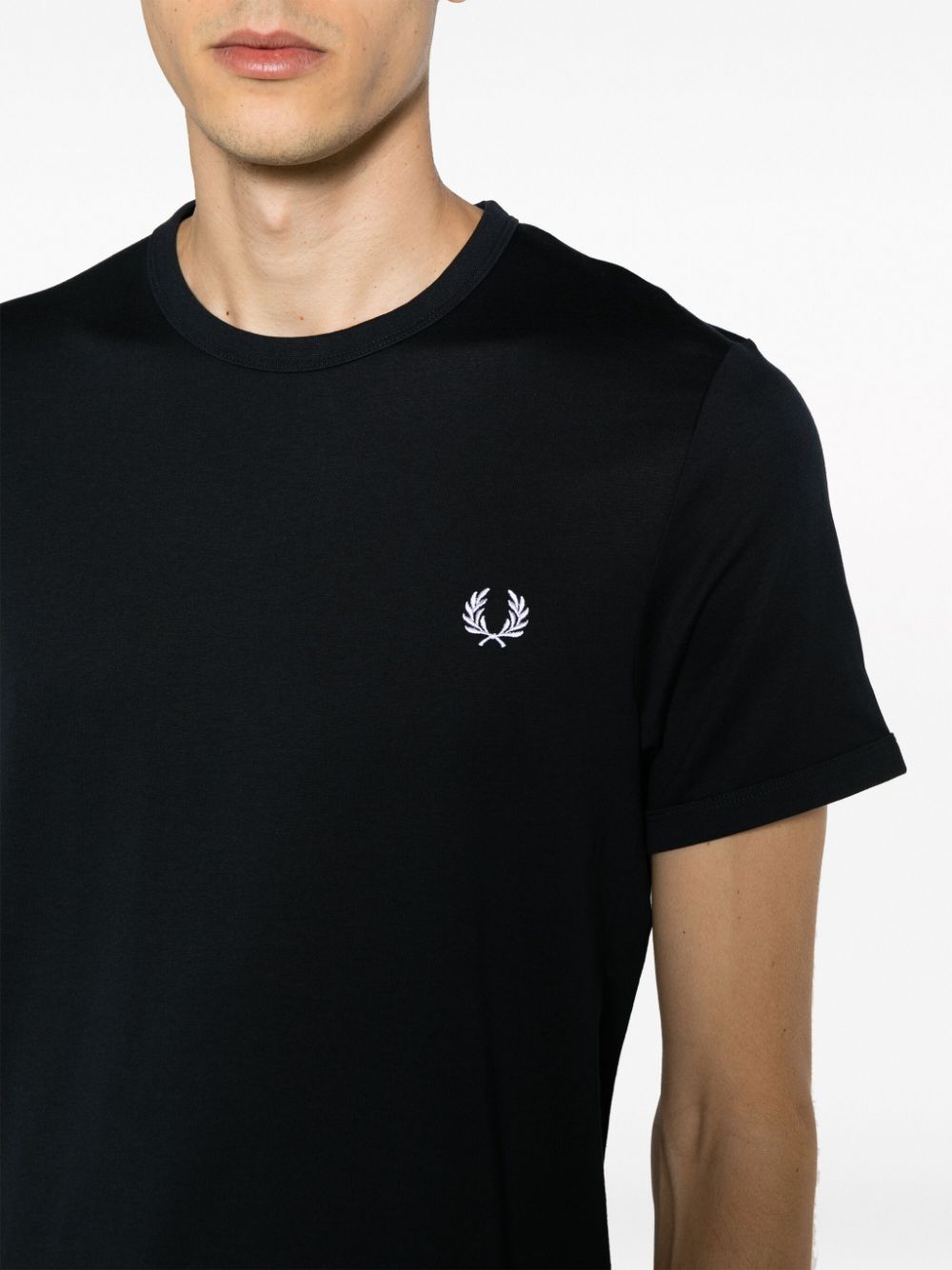logo-embroidered cotton T-shirt