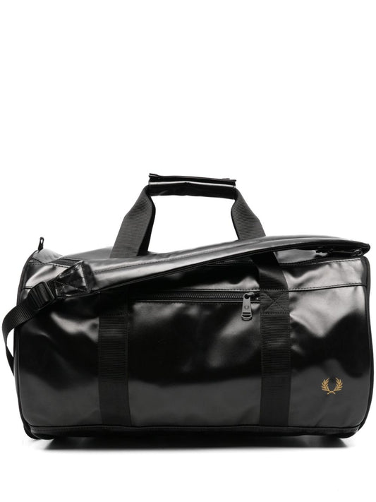 logo-embroidered duffle bag